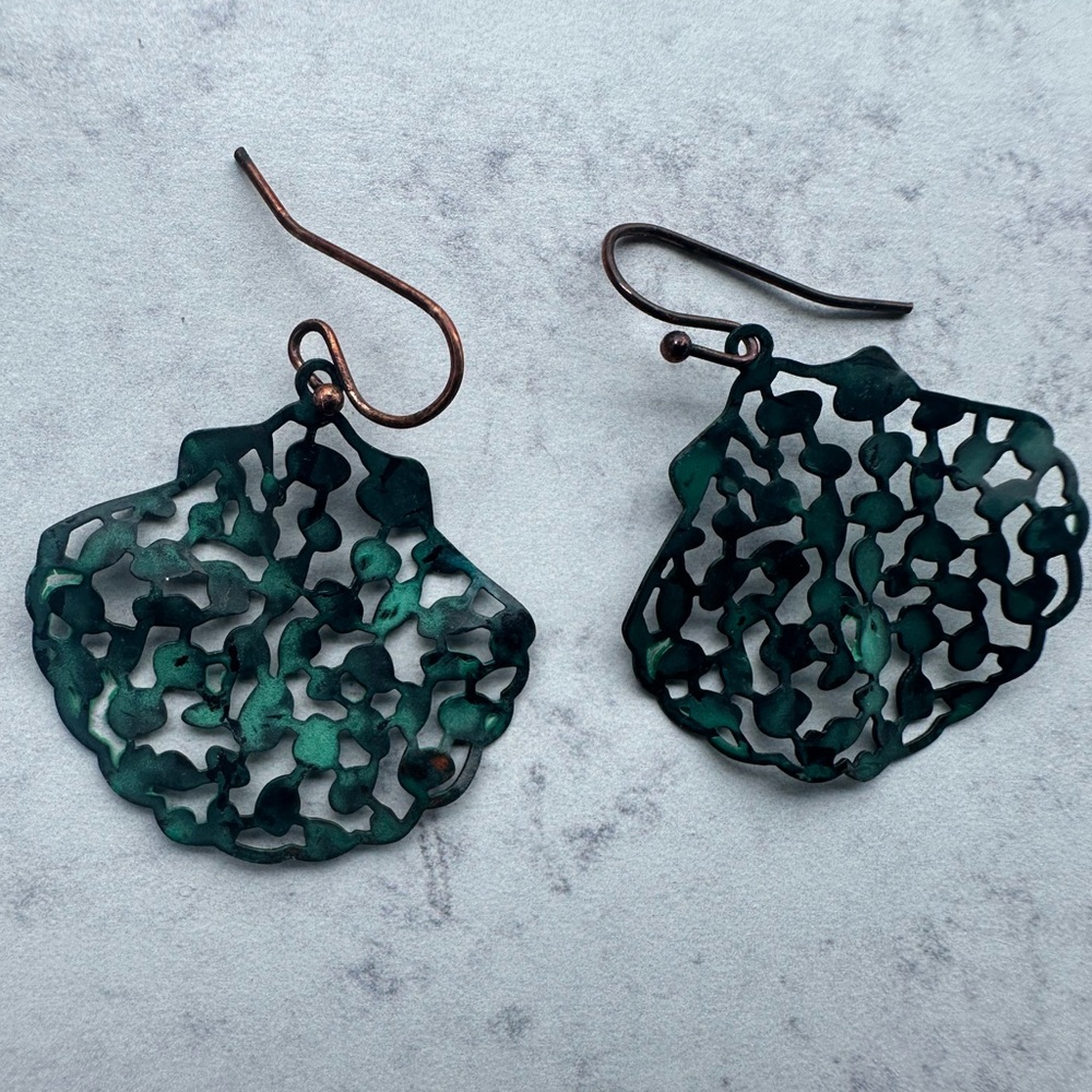 Elegant Turquoise Earrings Rustin Green Blue Boho Artsy